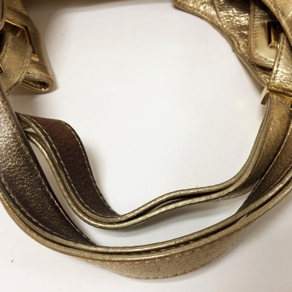 Michael Michael Kors Gold Leather Shoulder Bag - Picture 4 of 9